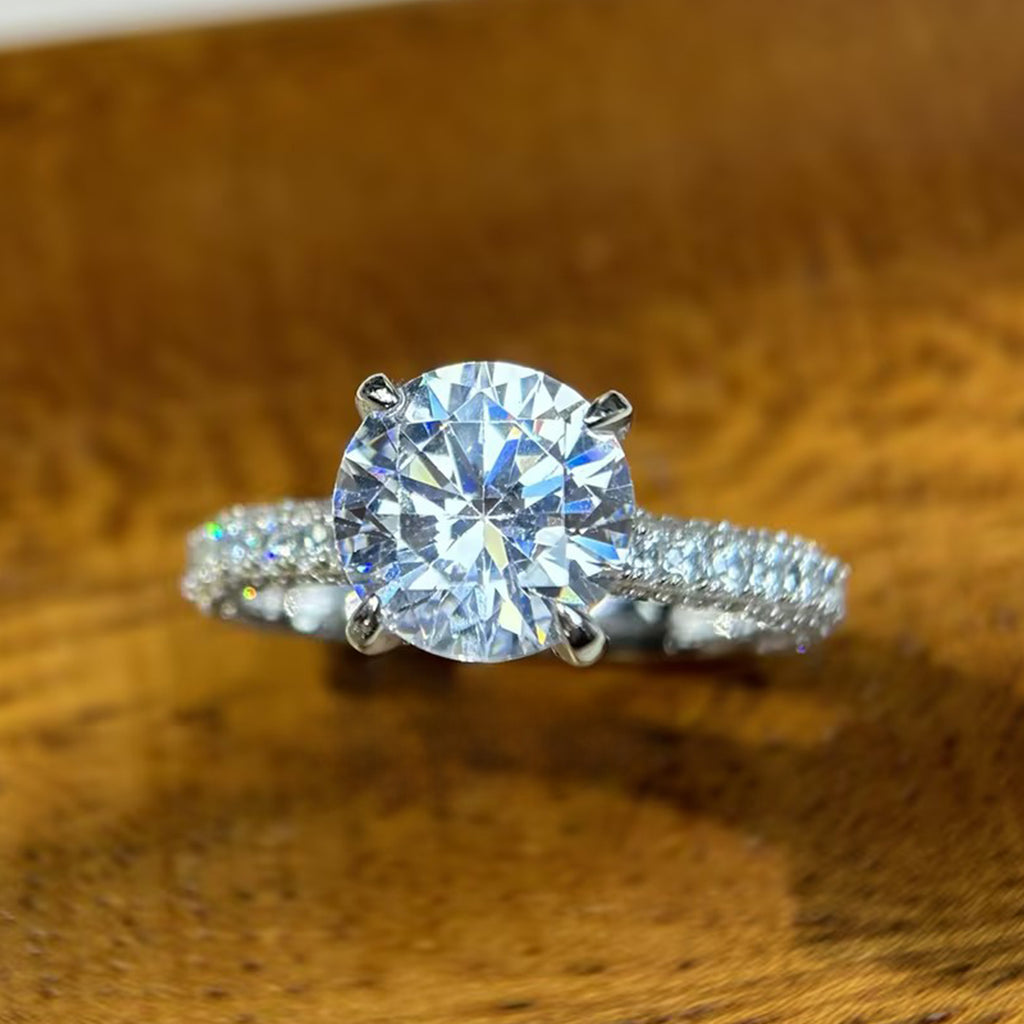 2.6ct Round Cut White Sapphire Engagement Ring