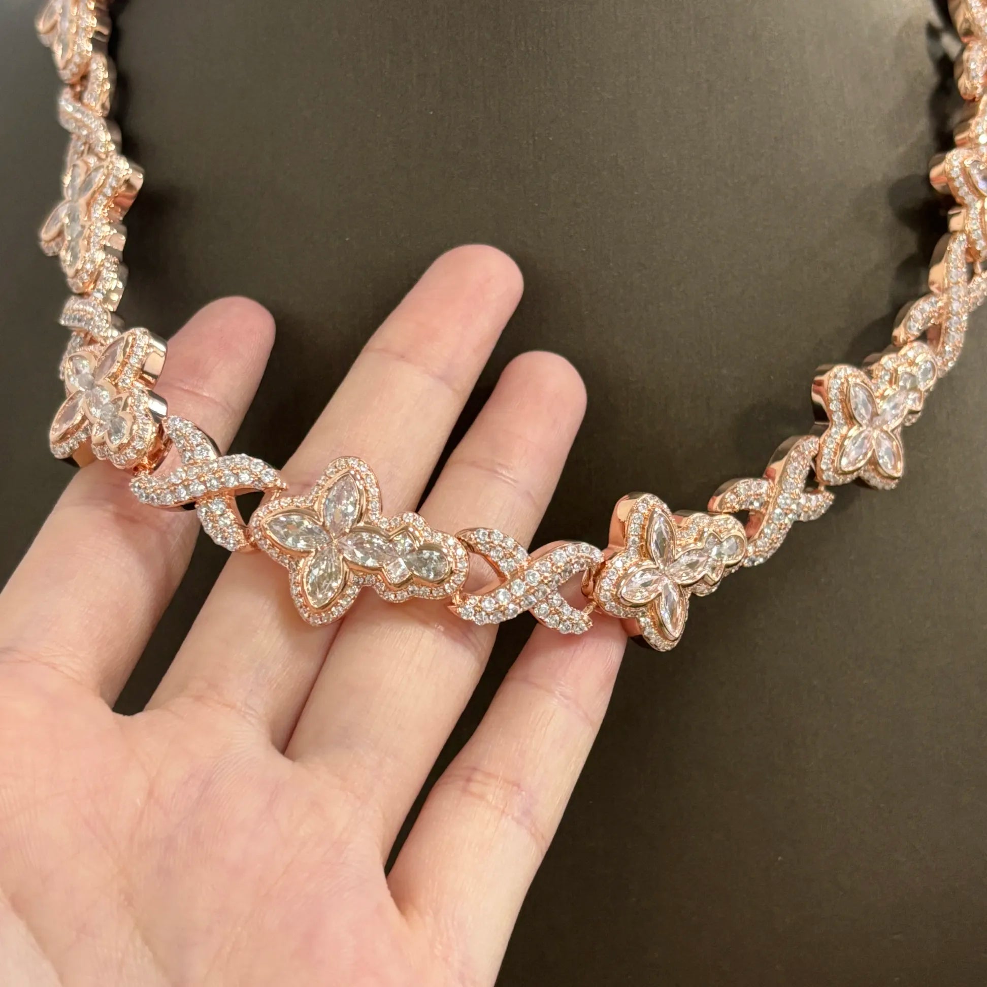 Multi-cut White Sapphire Necklace For Men