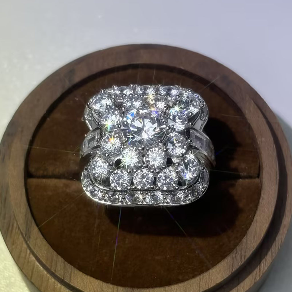 Mid Century 6.5ct White Moissanite Cocktail Ring