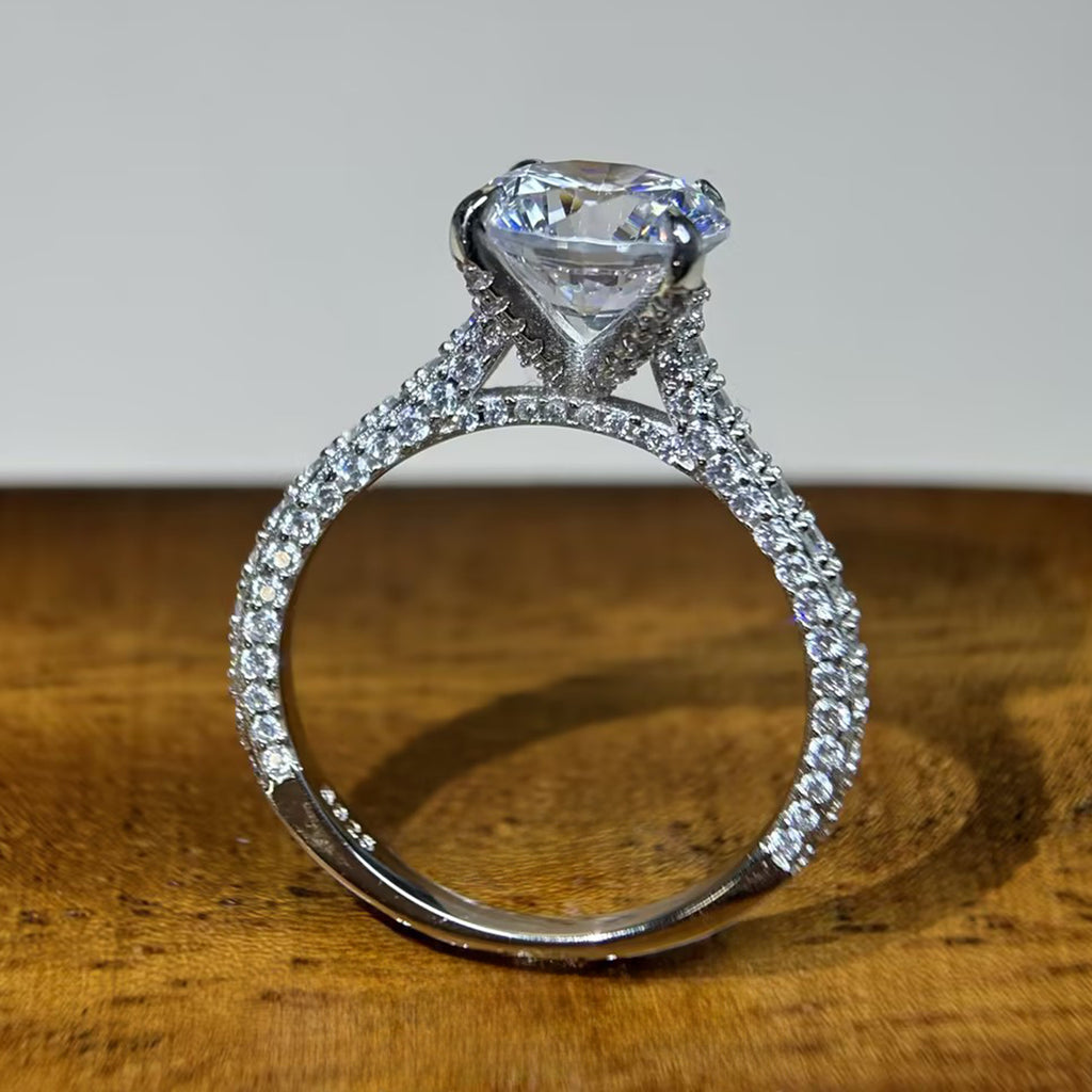 2.6ct Round Cut White Sapphire Engagement Ring