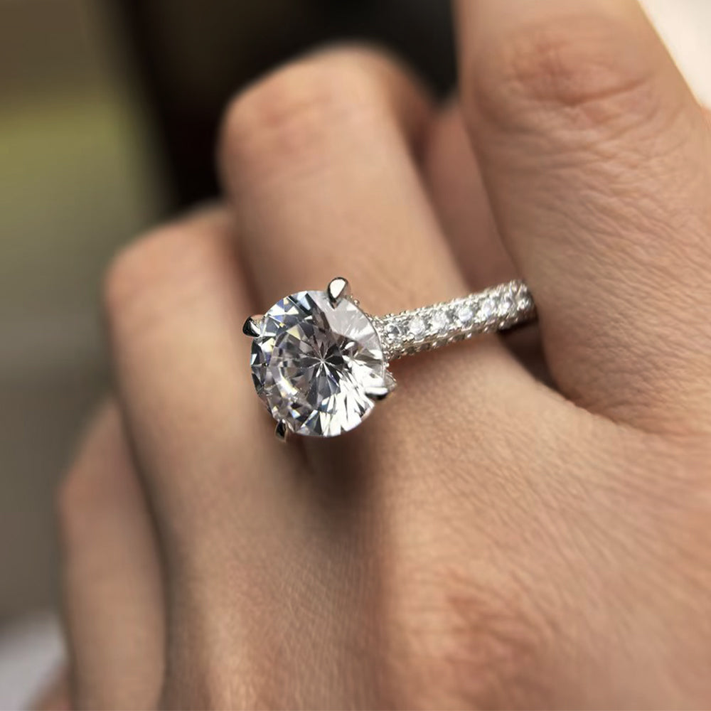 2.6ct Round Cut White Sapphire Engagement Ring