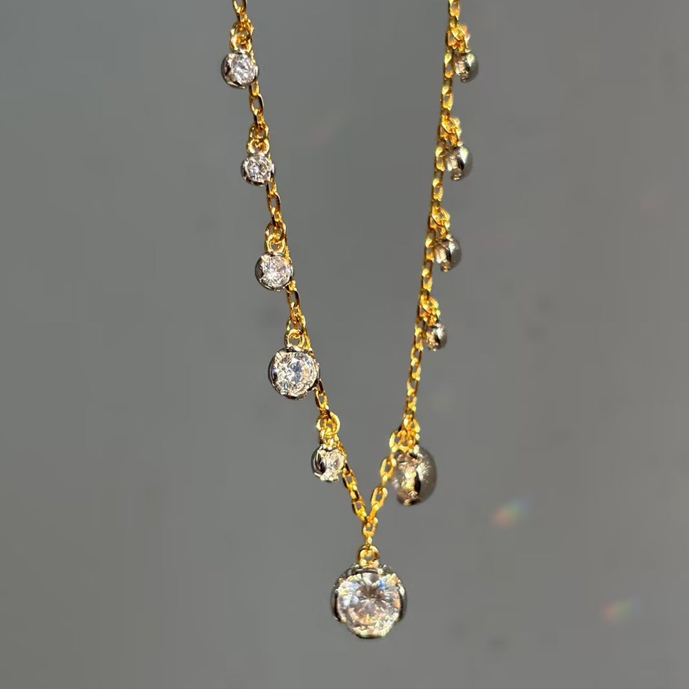 Dangle 6ctw Round Cut White Moissanite Charm Necklace