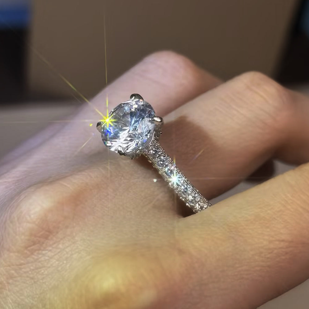 2.6ct Round Cut White Sapphire Engagement Ring