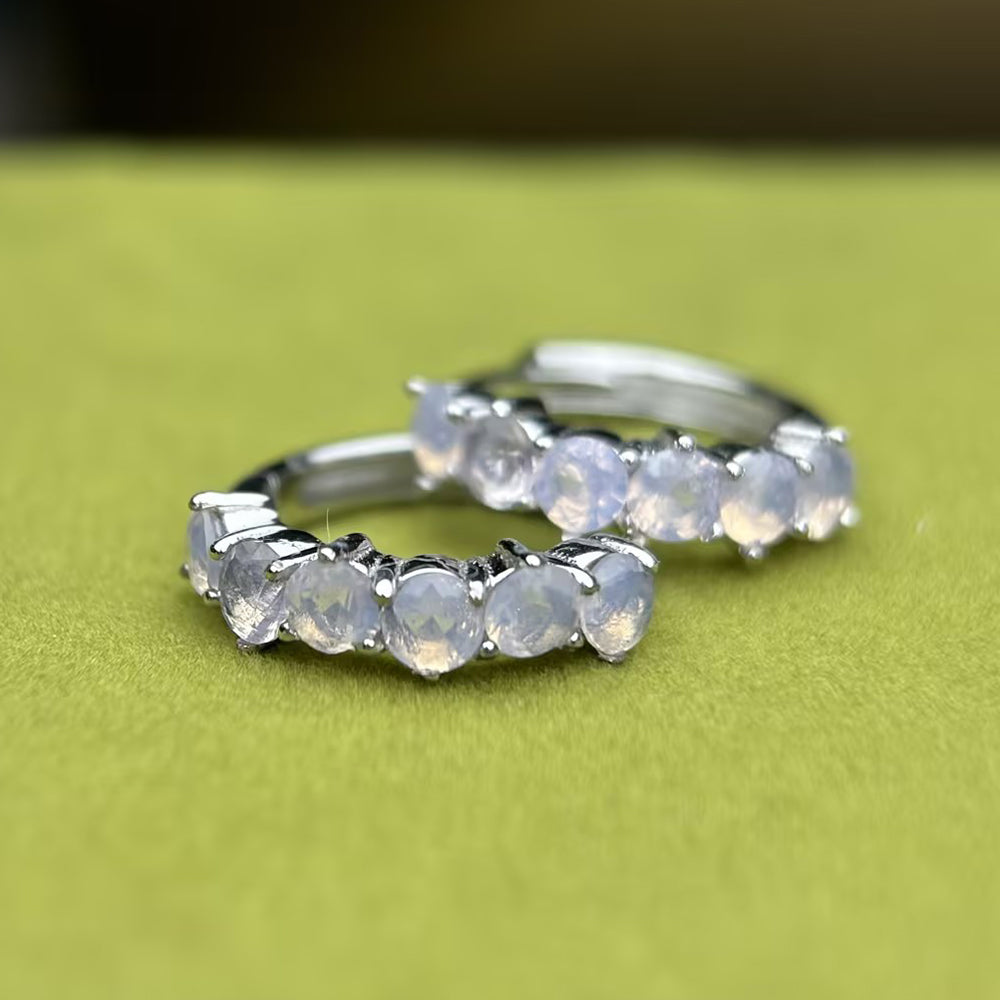 Moonstone Hoop Earring Set - Classic Trio