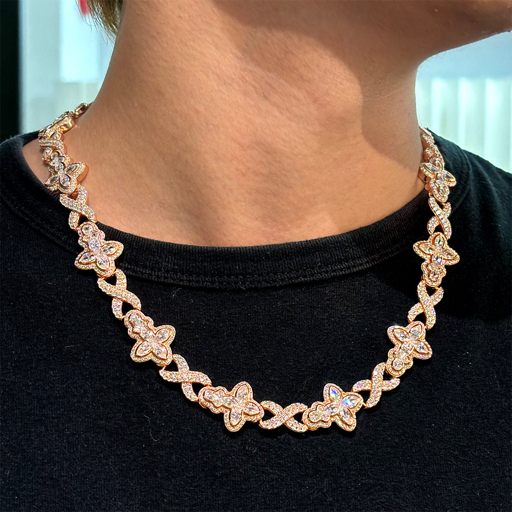 Multi-cut White Sapphire Necklace For Men