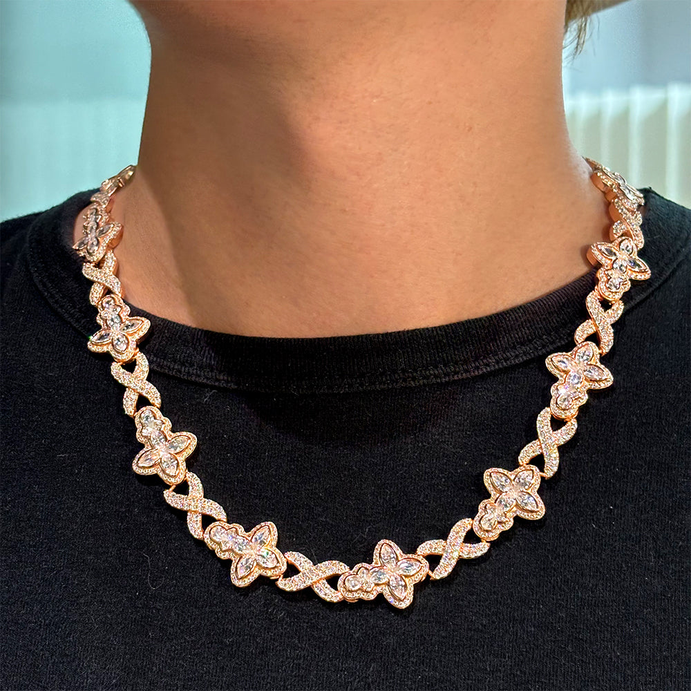 Multi-cut White Sapphire Necklace For Men