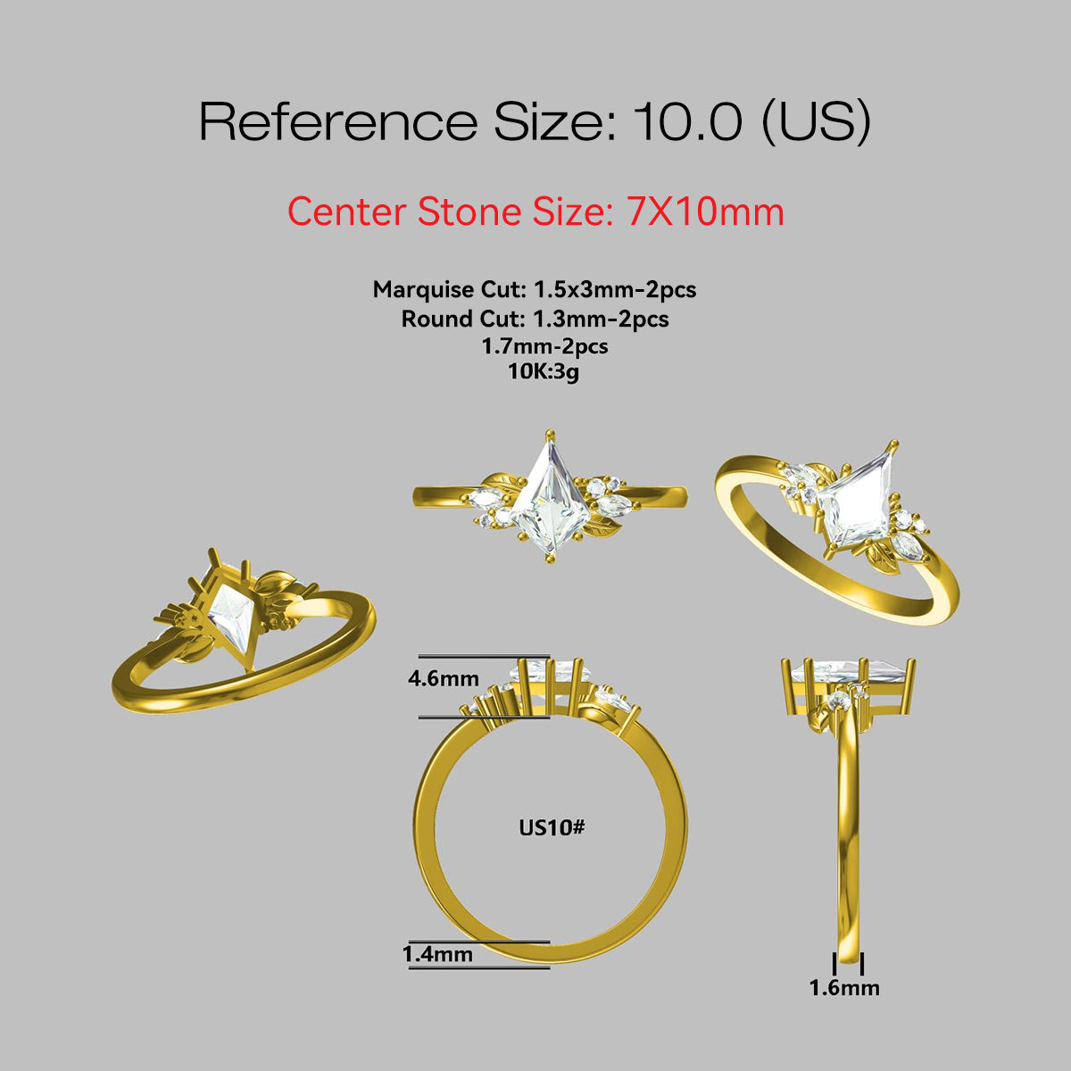 Kite Cut Moss Agate Promise Ring Nature Inspired Cluster Ring
