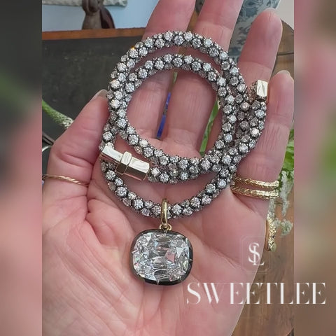 Bold Layered Cushion Cut White Moissanite Chain Necklace