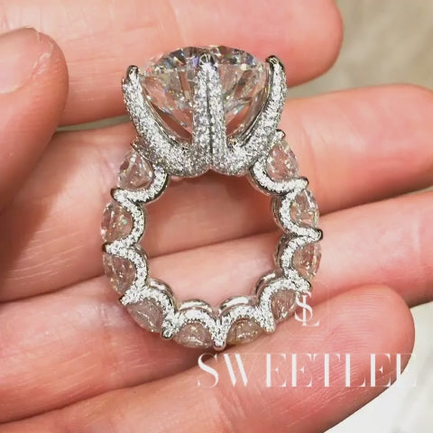 15ct Round Cut White Sapphire Ring