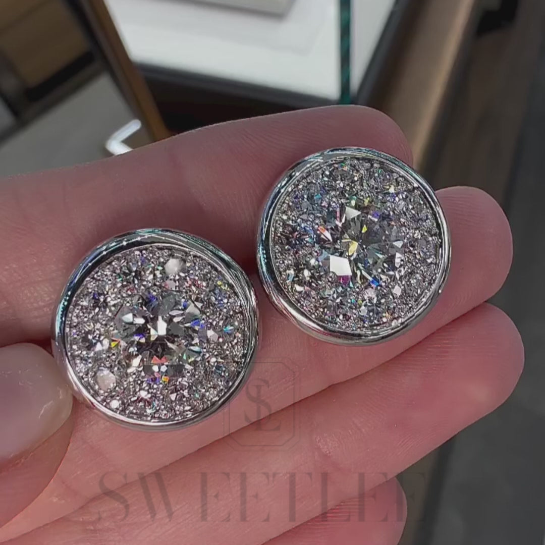 Round Cut White Sapphire Stud Earrings