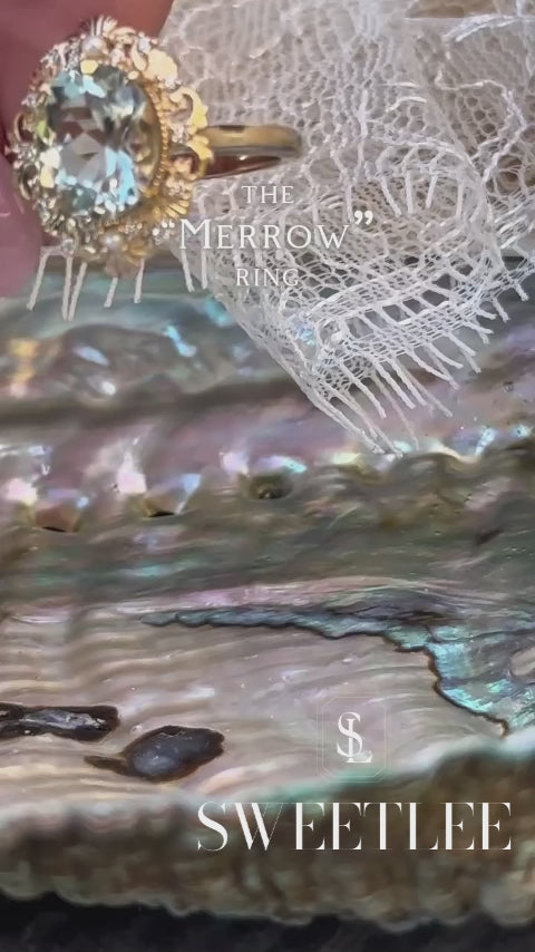 Oval Cut Engagement Ring with Pearl Accents