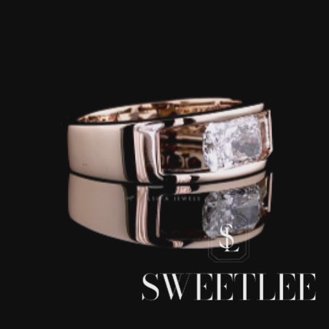 Emerald Cut White Sapphire Solitaire Ring