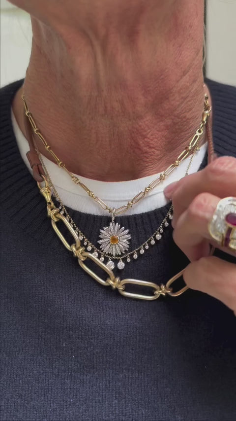 Dangle 6ctw Round Cut White Moissanite Charm Necklace