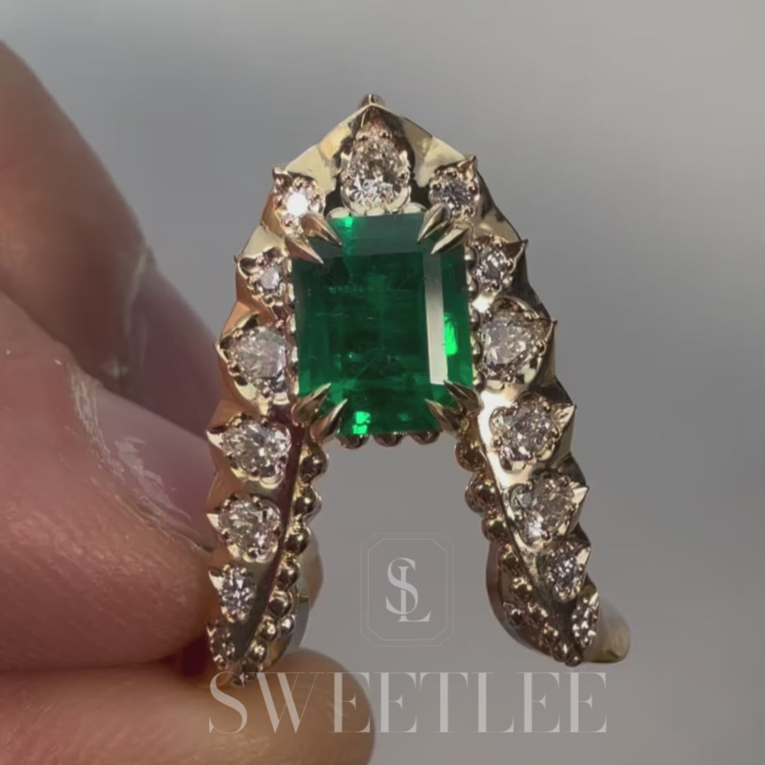 Emerald Cut Emerald Sapphire VANKI Ring