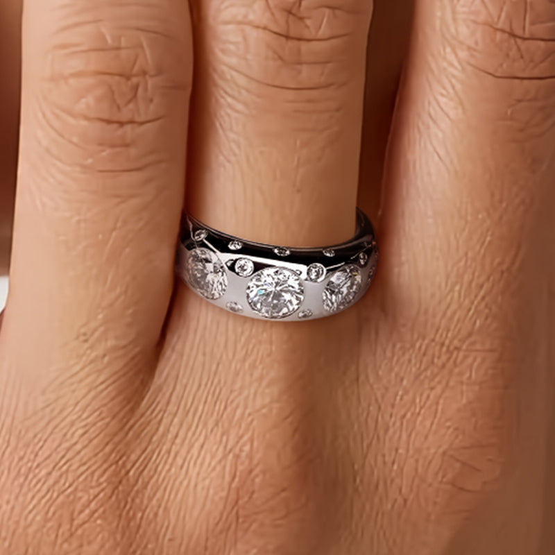 5.15ct Round Cut White Sapphire Engagement Ring