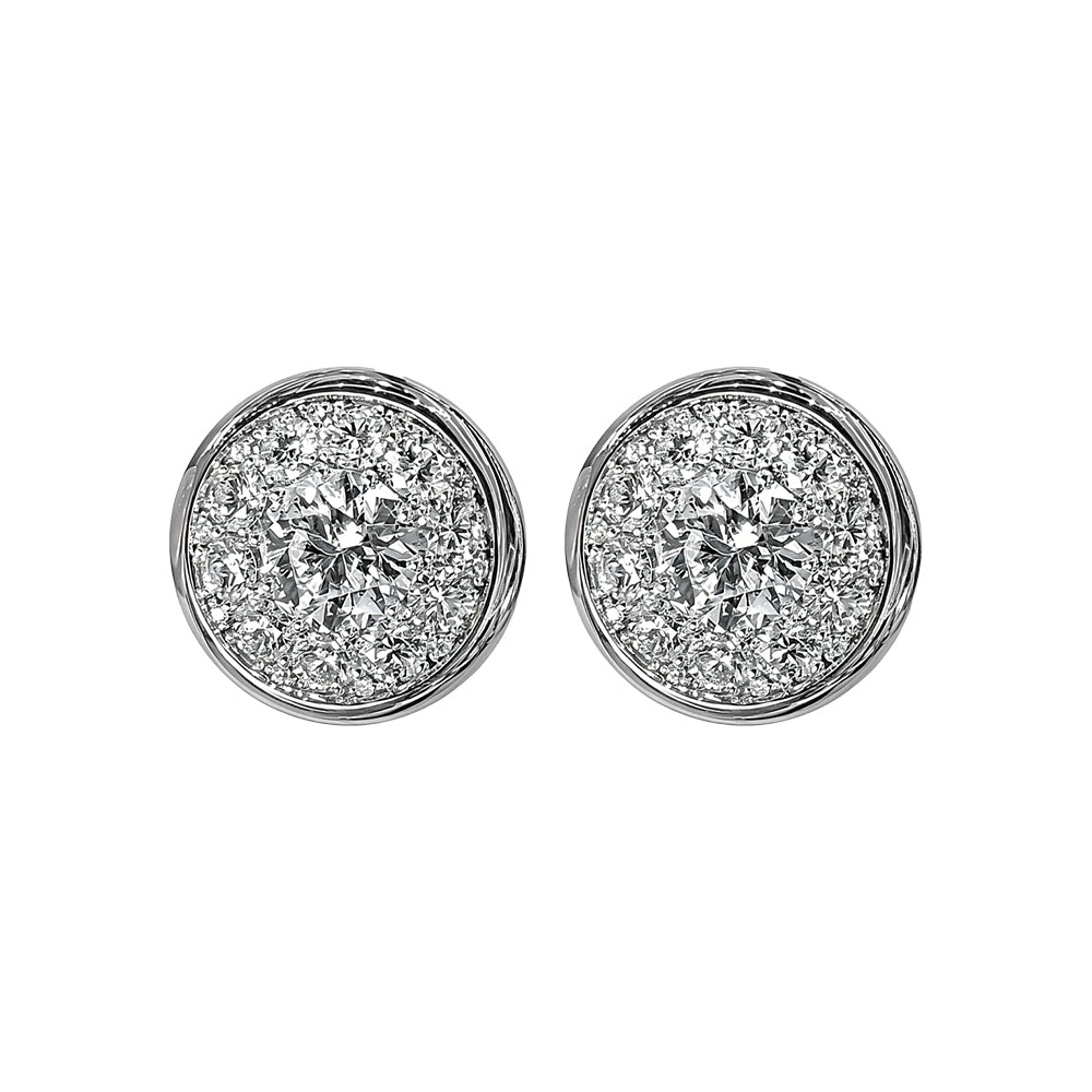 Round Cut White Sapphire Stud Earrings