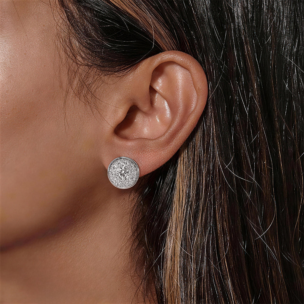 Round Cut White Sapphire Stud Earrings